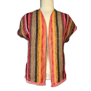 True Craft Colorful Striped Open-Front Tunic